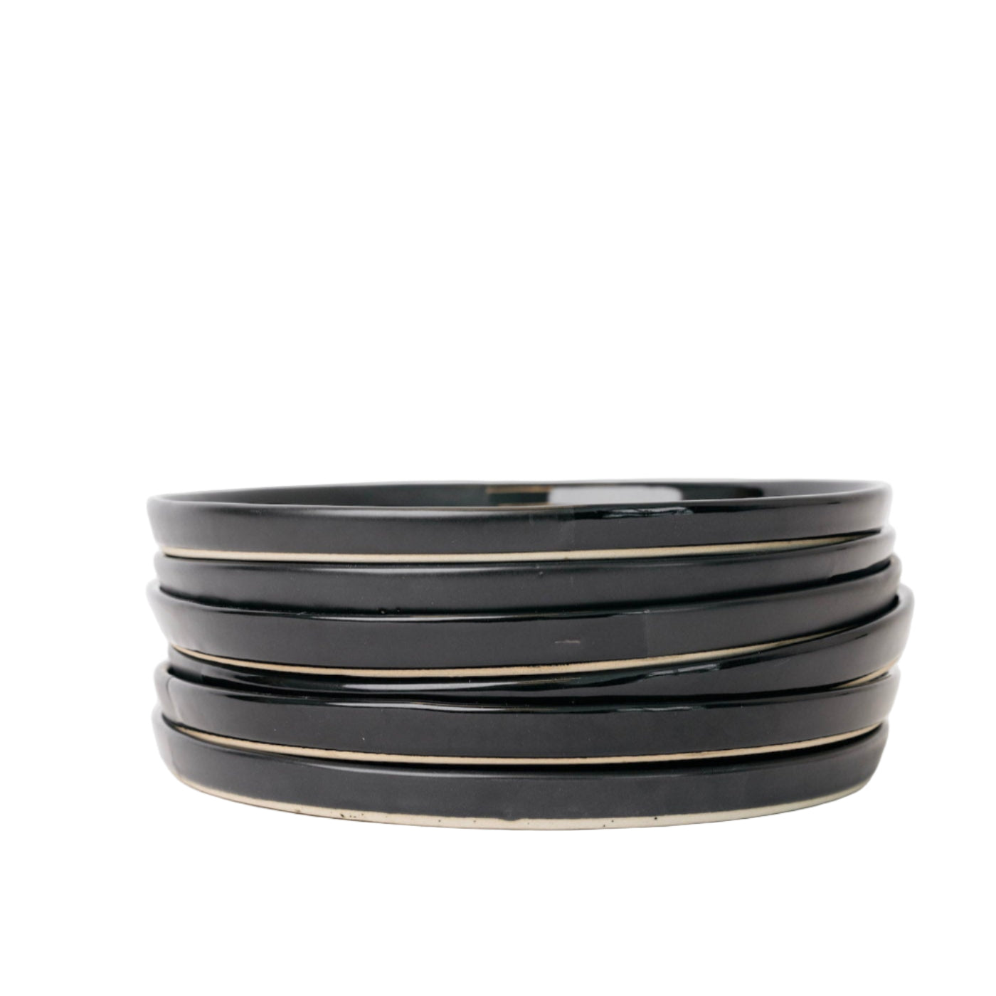 Sable Dinner Plate - Matte Black/Glossy Black - Set of 6