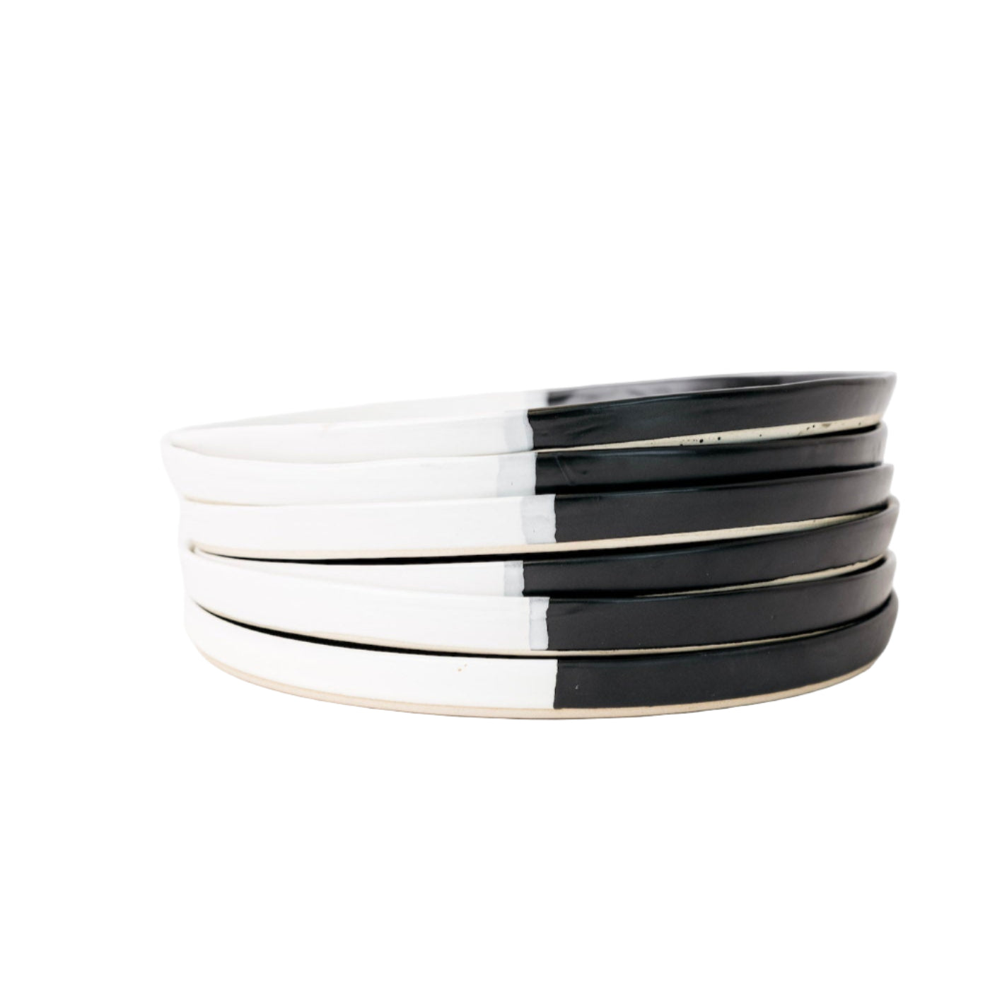 Dawson Dinner Plate - Matte Black/White - Set of 6