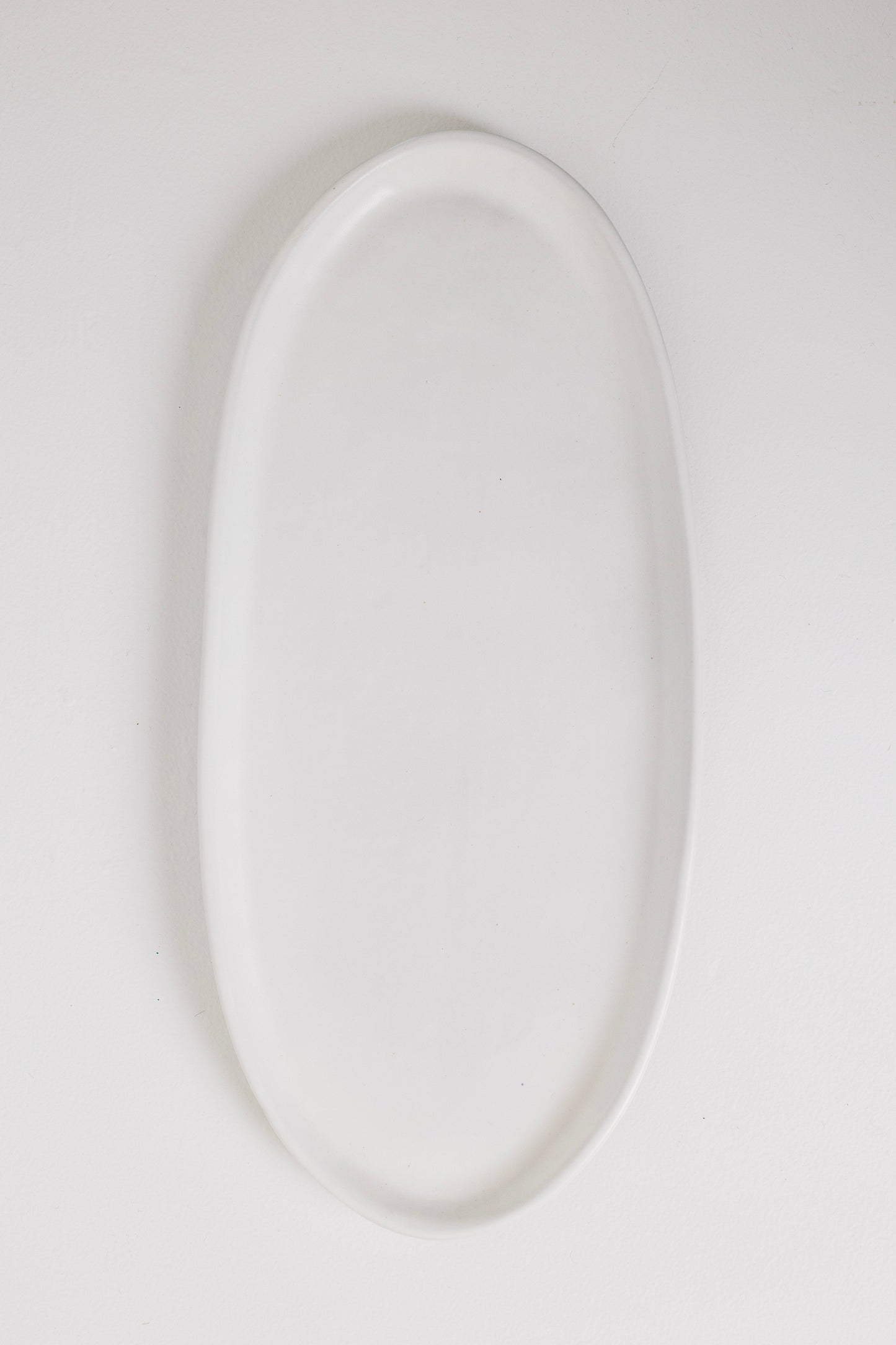 Ines Oval Lipped Serving Plate - Matte White - Set of 2