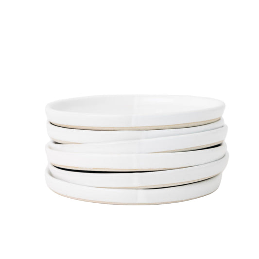 Sonnet Appetizer Plate - Matte White/Glossy White - Set of 6