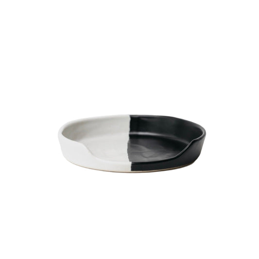 Dawson Spoon Rest - Matte Black/White - 4 inch