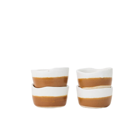 Waylon Pinch Bowl - Brown/White - Set of 4