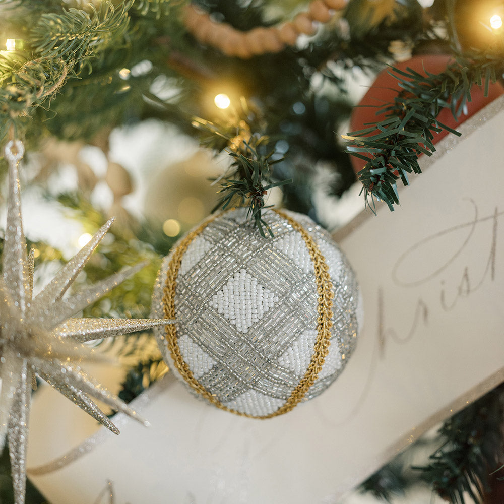 Handcrafted Shimmery Jute Christmas Ornaments