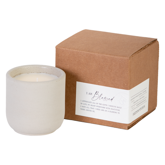 I AM Blessed 8 oz Concrete Candle