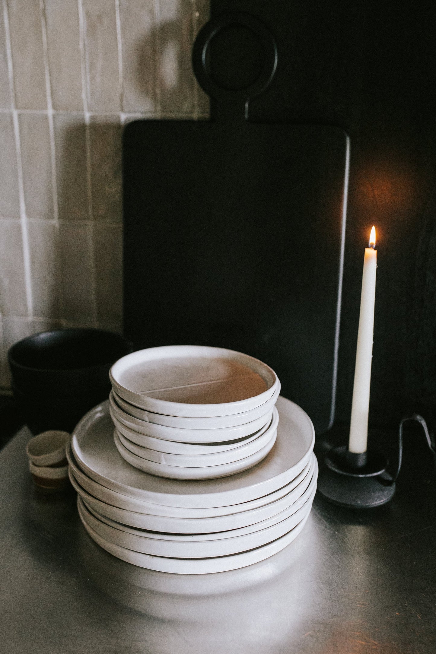 Sonnet Dinner Plate - Matte White/Glossy White - Set of 6