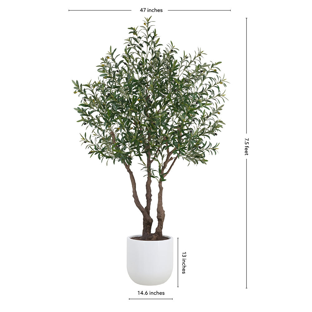 7.5' Artificial Potted Olive Tree