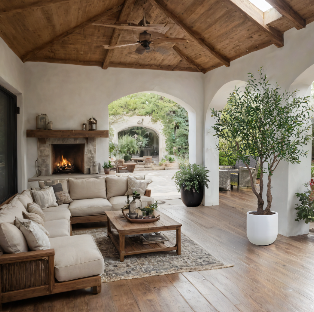 7.5' Artificial Potted Olive Tree
