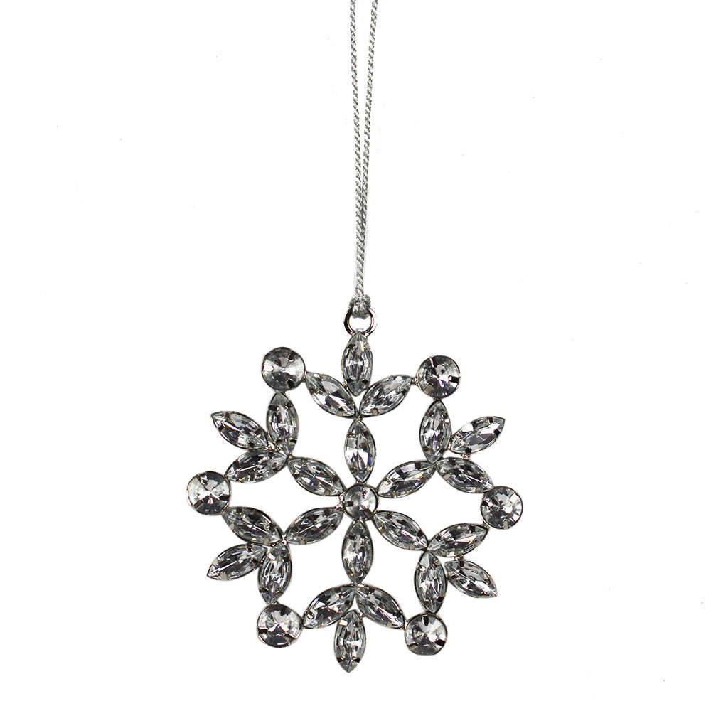 Handcrafted Jeweled Snowflake And Star Christmas Ornaments