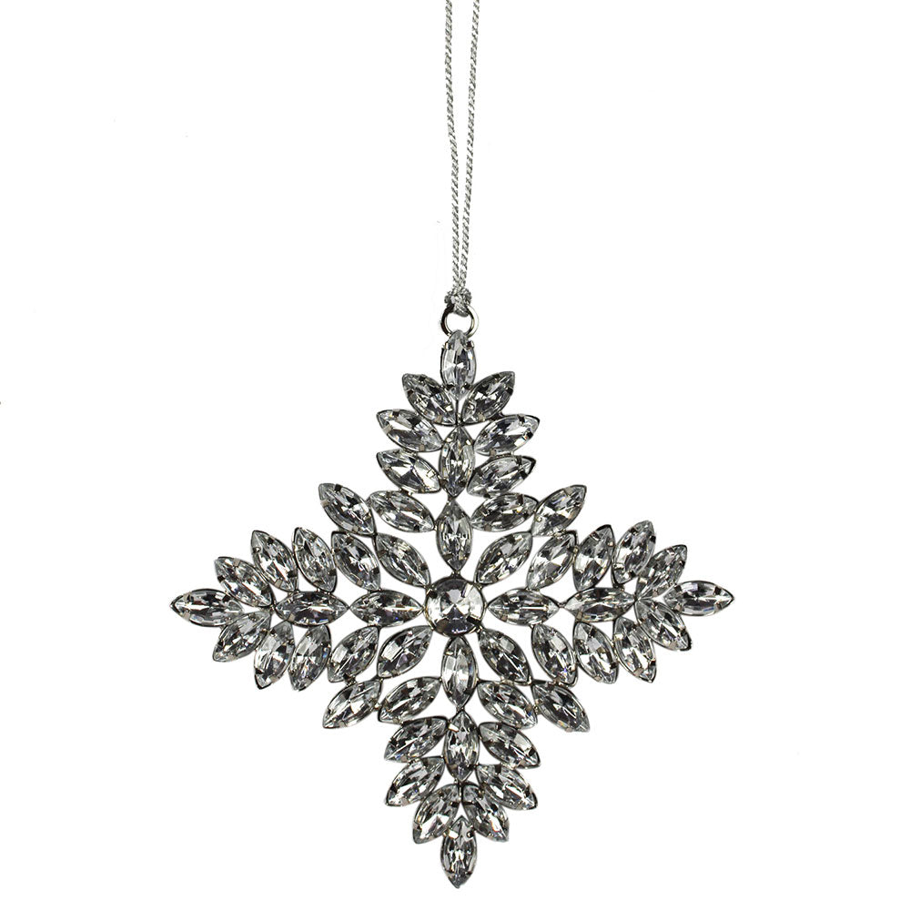 Handcrafted Jeweled Snowflake And Star Christmas Ornaments