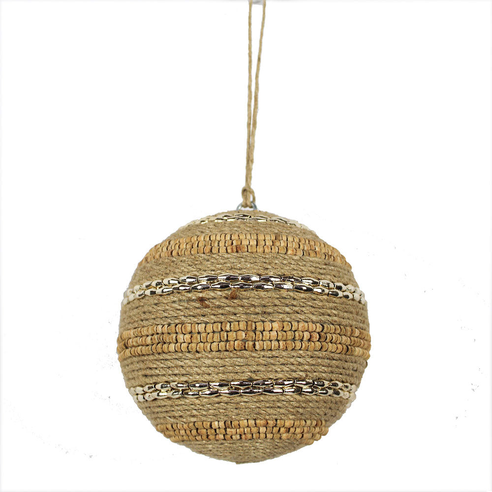 Handcrafted Shimmery Jute Christmas Ornaments