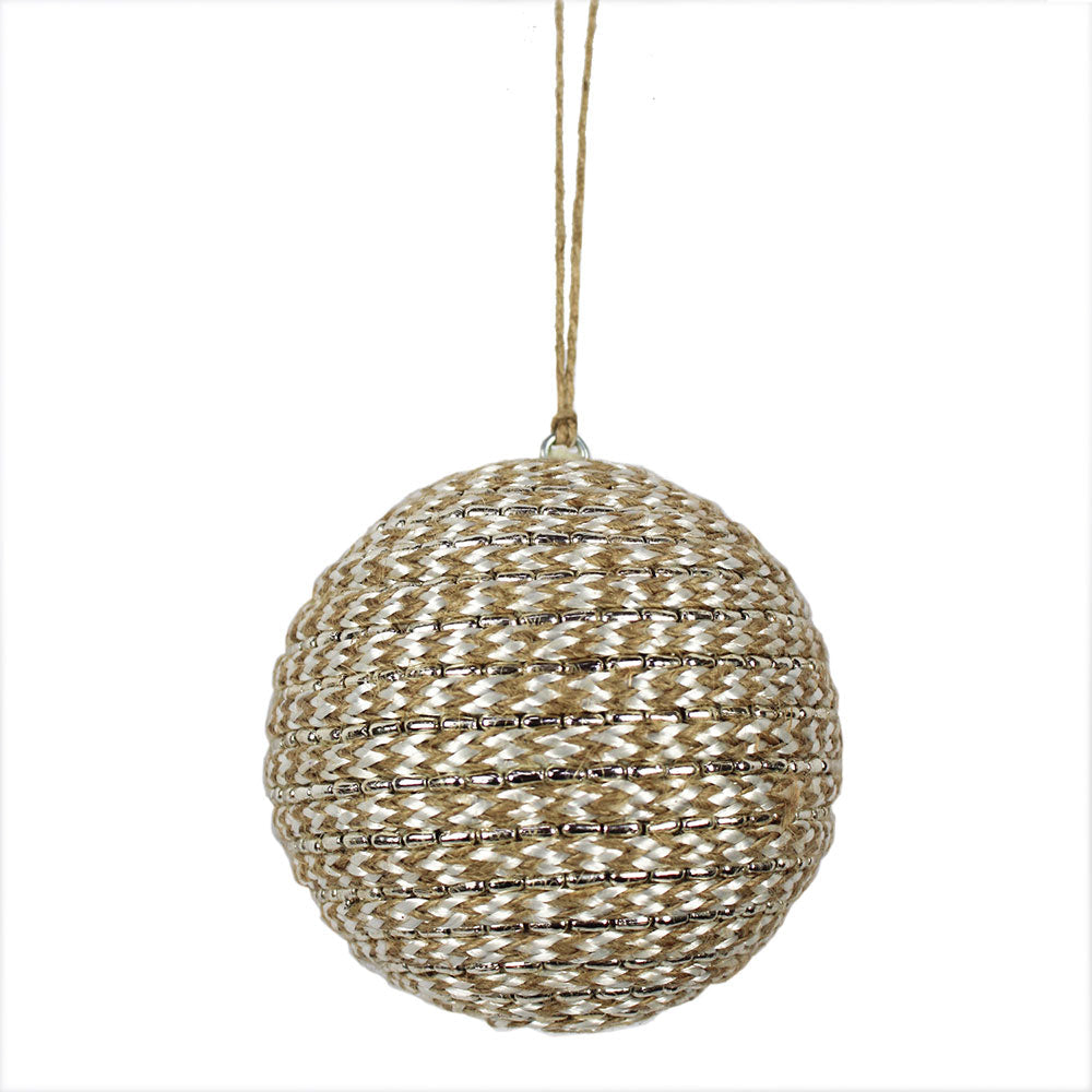 Handcrafted Shimmery Jute Christmas Ornaments