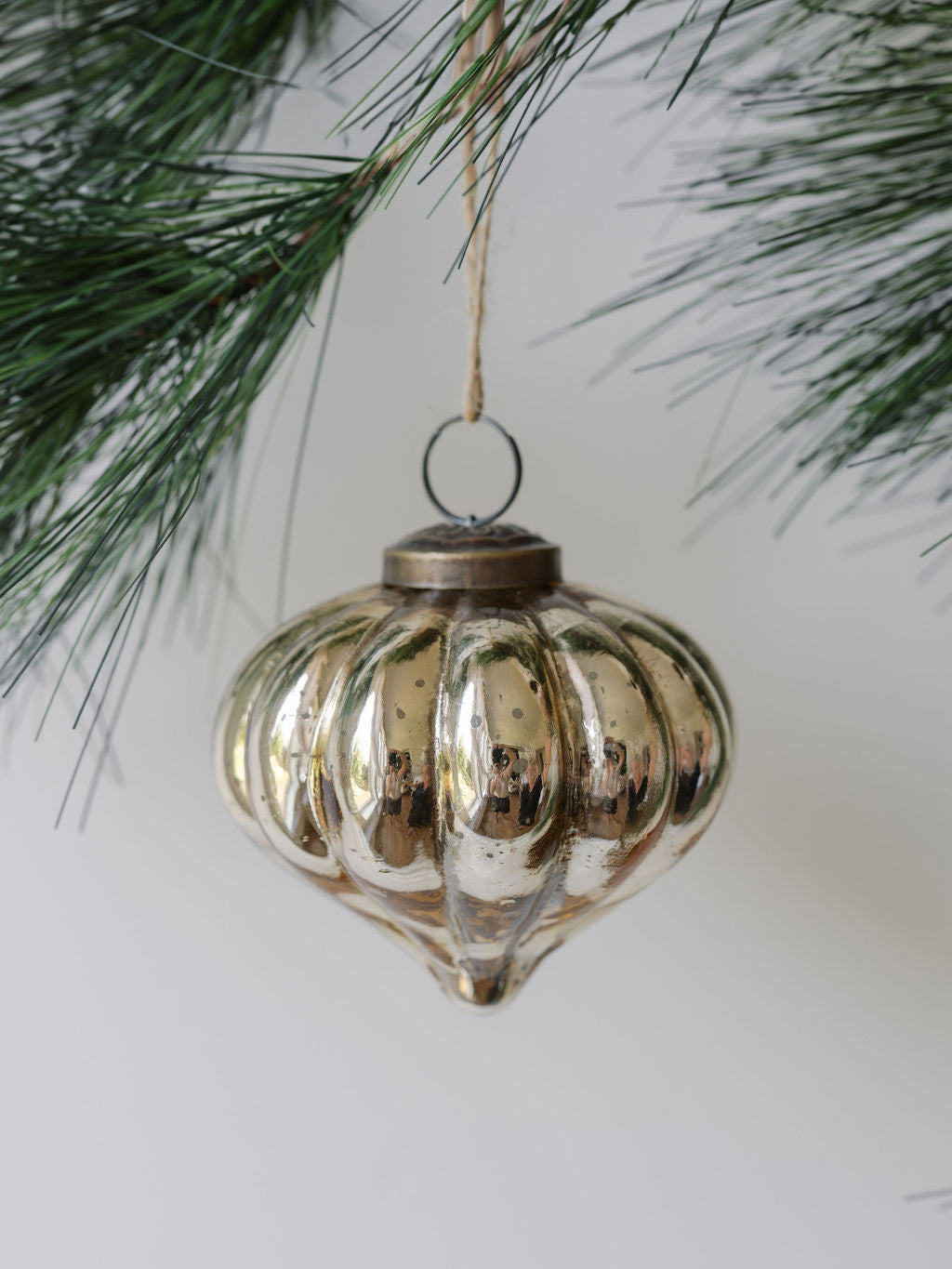 Handcrafted Antique Gold Mercury Glass Ornaments