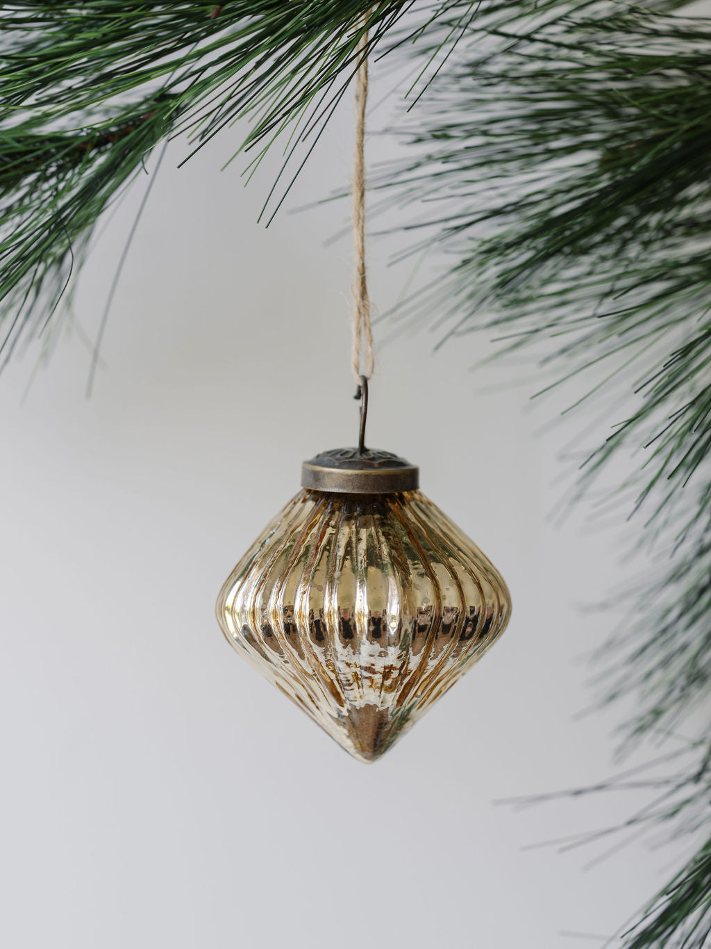 Handcrafted Antique Gold Mercury Glass Ornaments