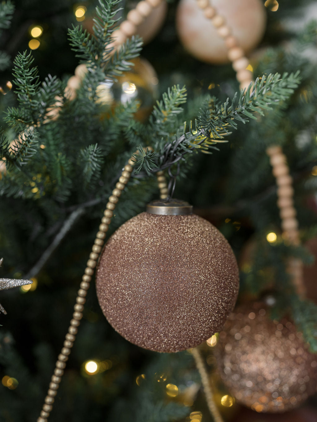 Handcrafted Textured Cinnamon Glass Ornaments