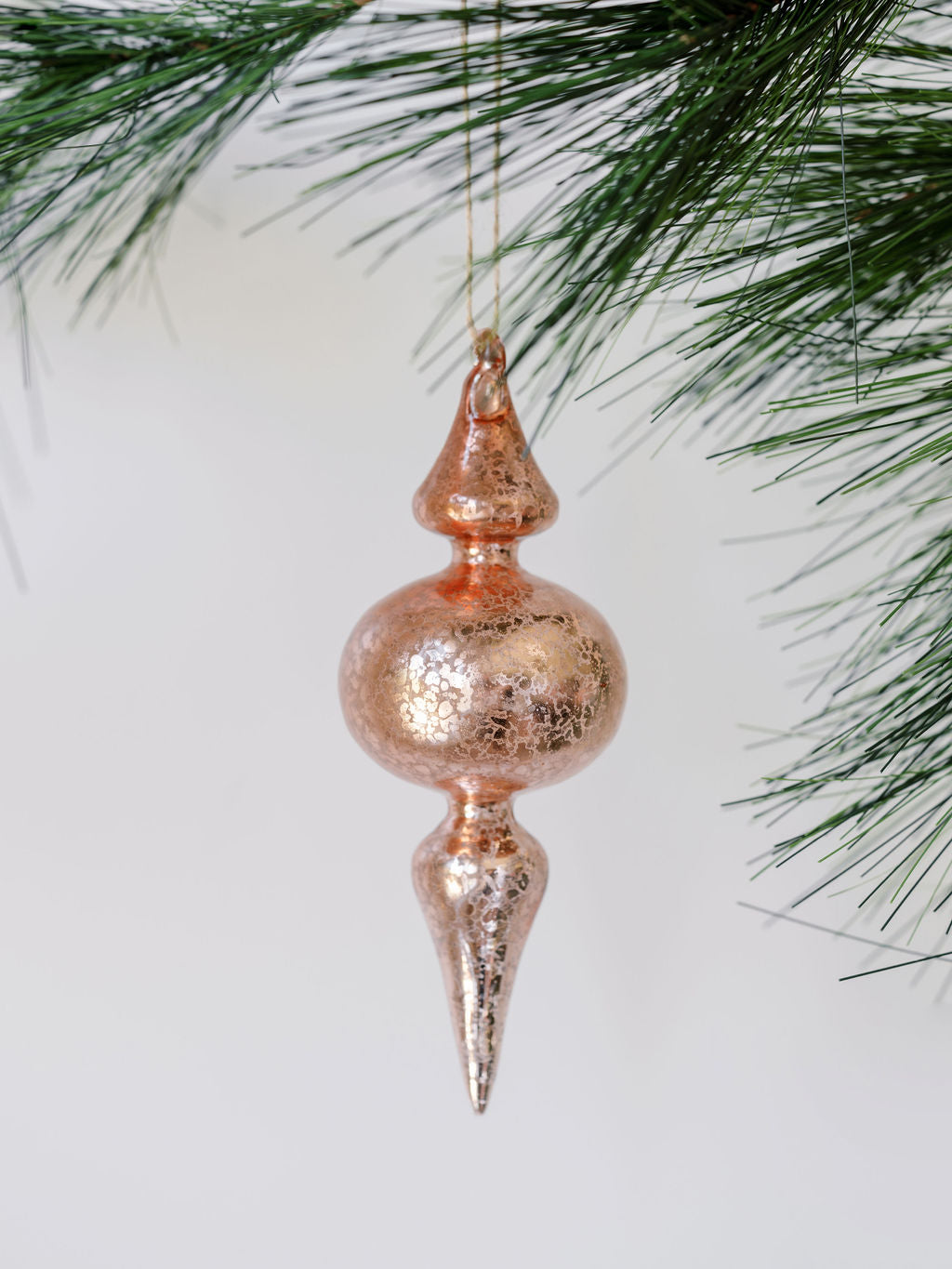 Vintage Rose & Bordeaux Glass Finial Ornaments