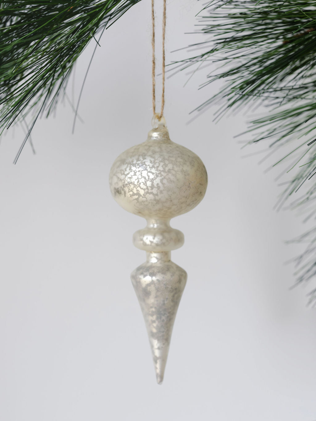 Elegant Neutral Glass Finial Ornaments