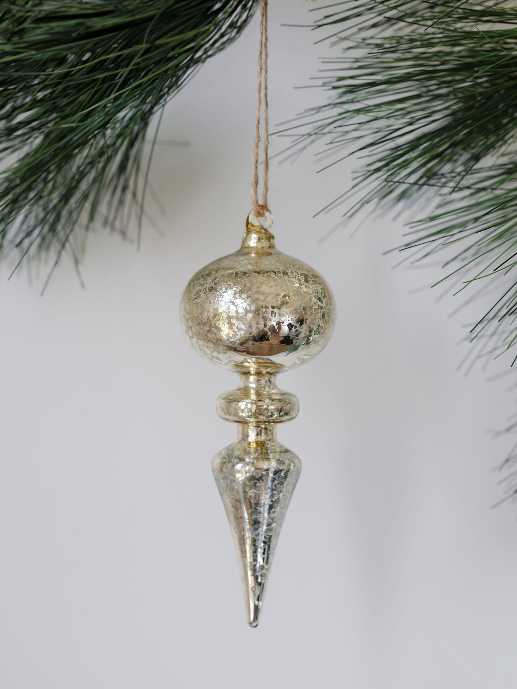 Elegant Neutral Glass Finial Ornaments