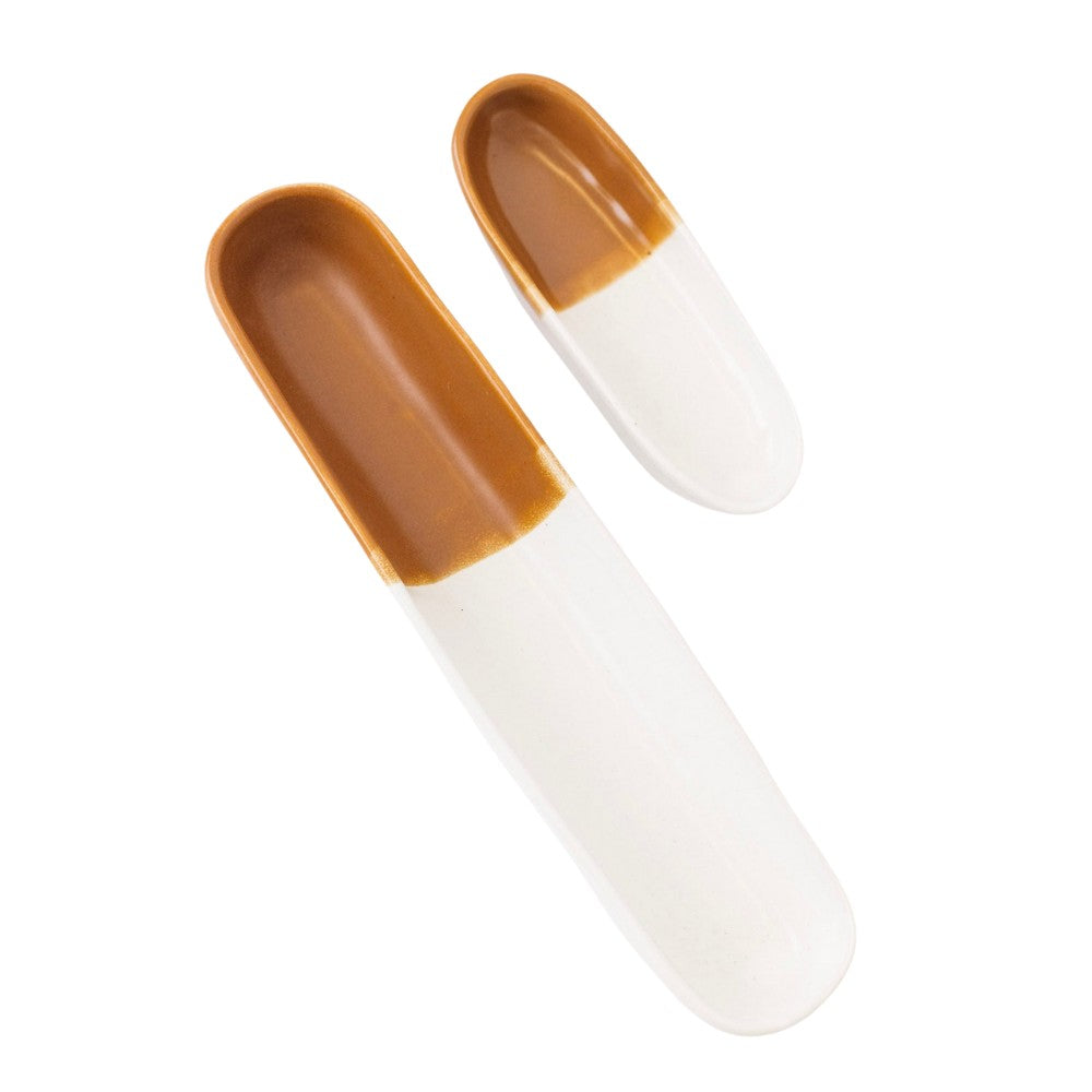 Waylon Olive Bowl - Brown/White - Set of 2