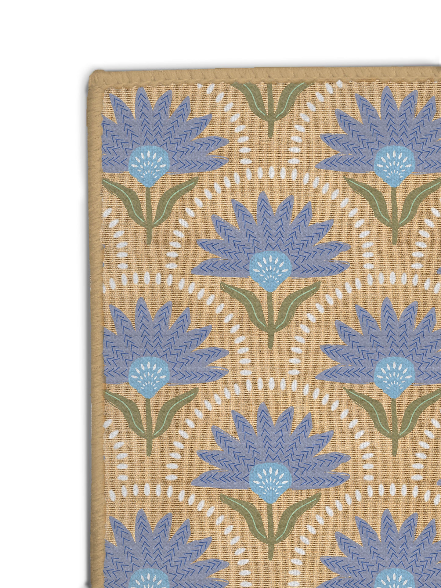 Coneflower Blue Nu-Jute Rug - New & WASHABLE!