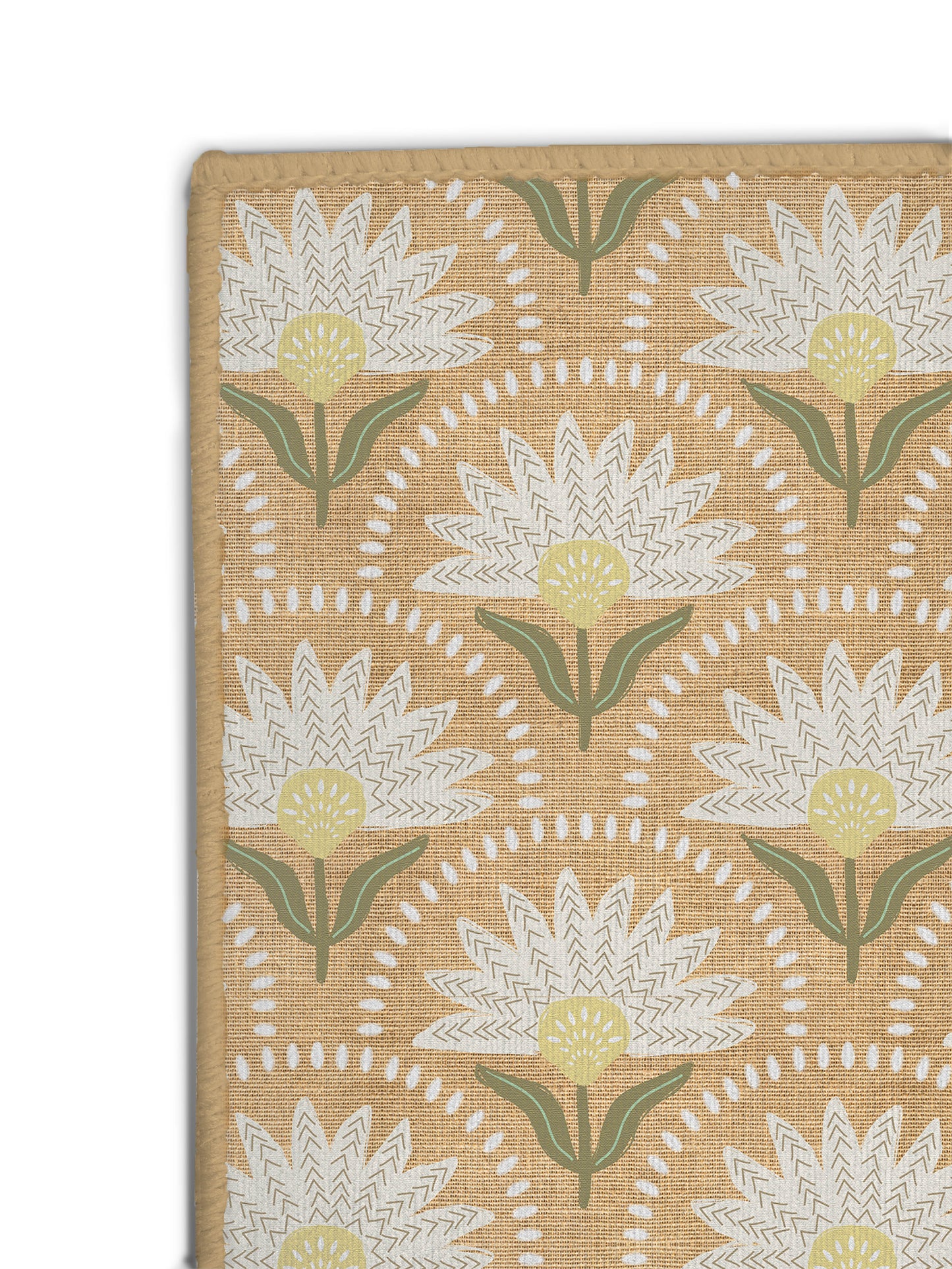 Coneflower White Nu-Jute Rug - New & WASHABLE!