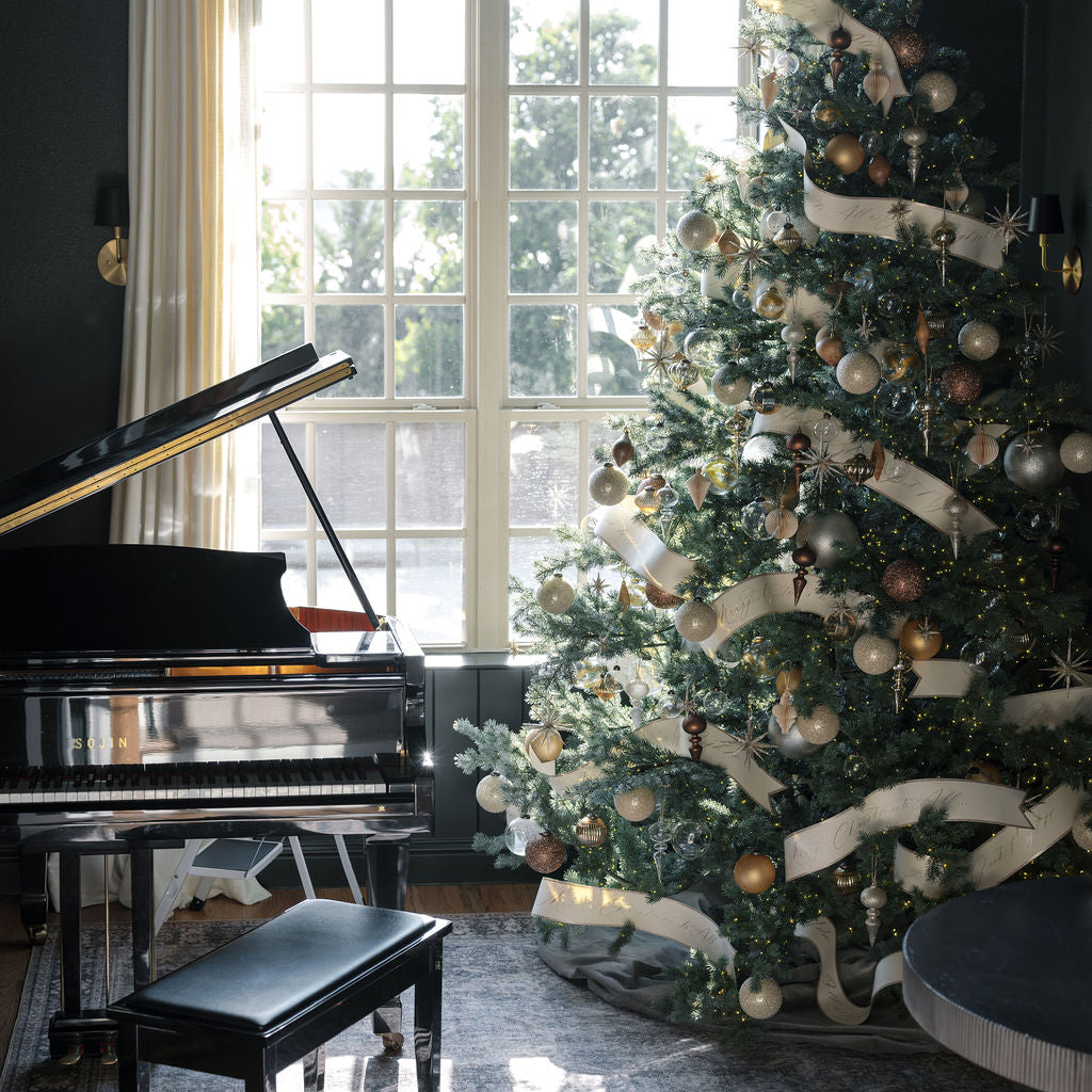 Elegant Neutral Glass Finial Ornaments