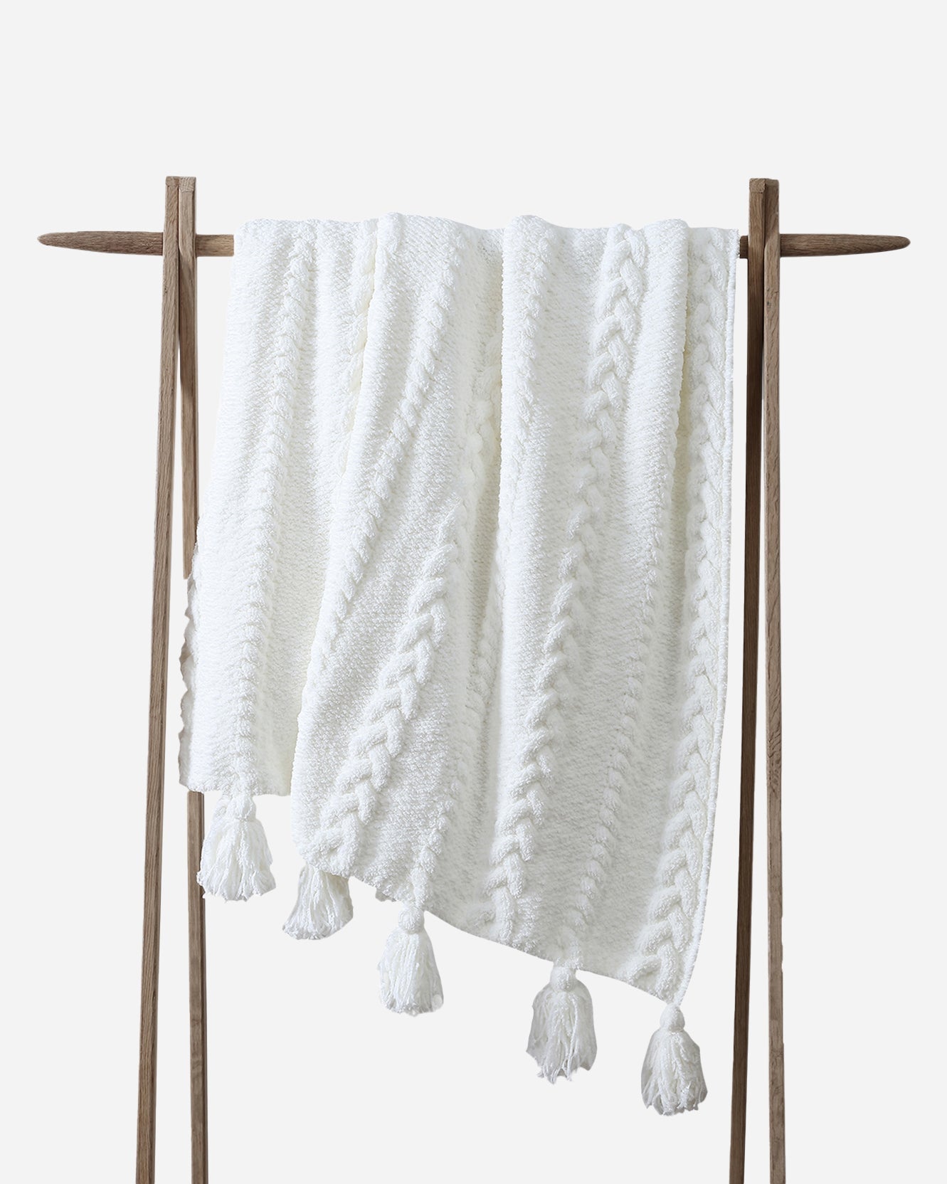 Braided Pom Pom Throw