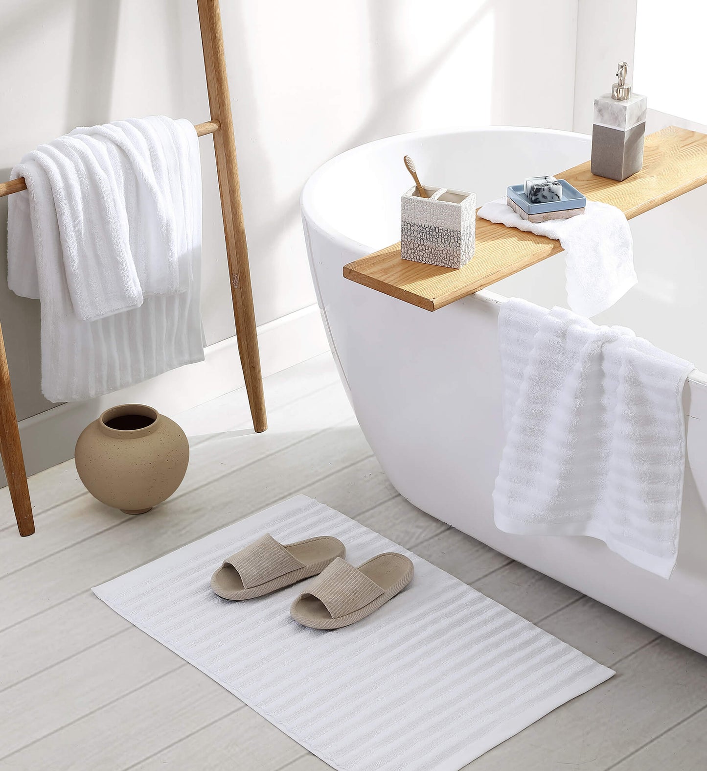 Turkish Cotton Rib Bath Mat