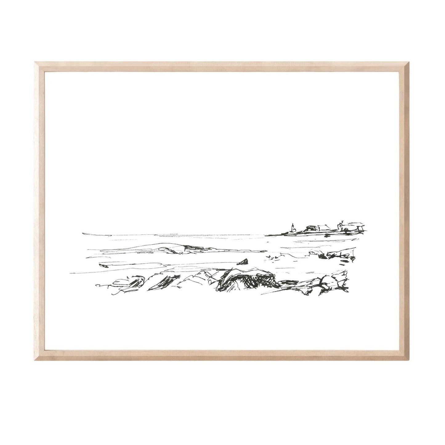 Coastal Line Drawing, Gloucester Coast, Fine Art Print