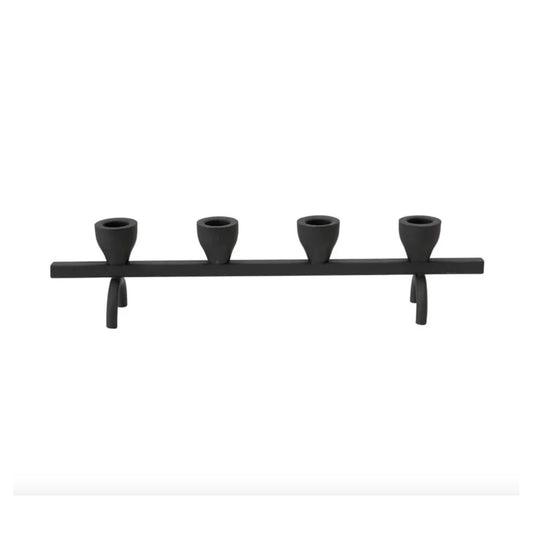 Black Textured Metal Taper Holder