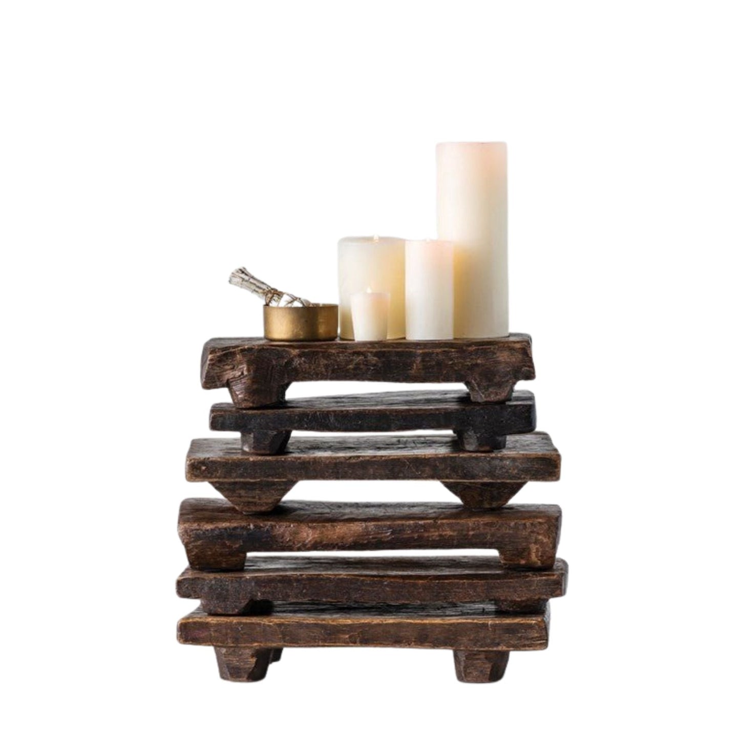 Primitive Wood Stackable Pedestal
