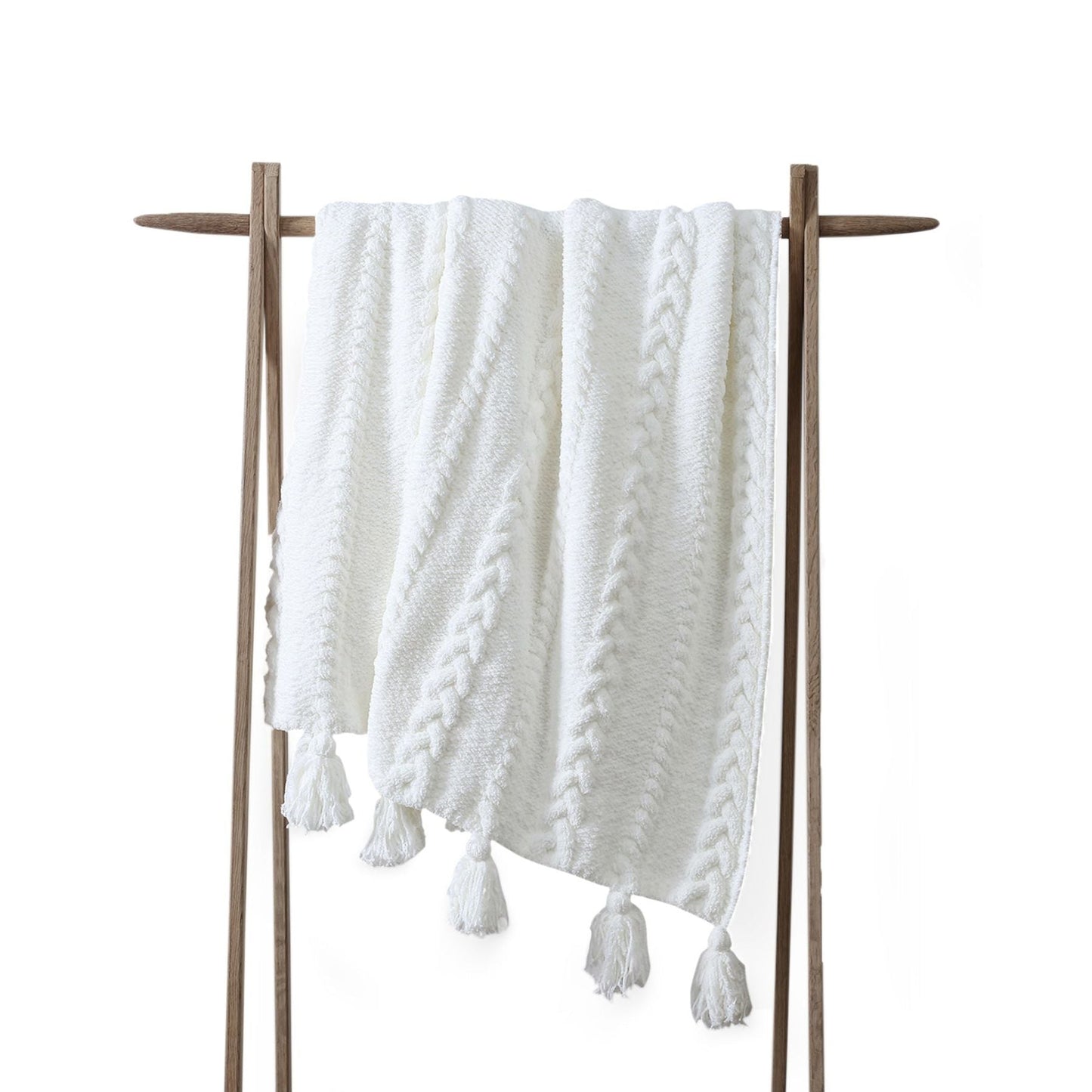 Braided Pom Pom Throw