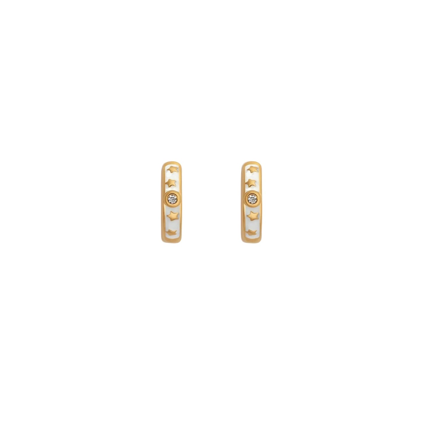 Ethereal Existence Gold Star Hoop Earrings