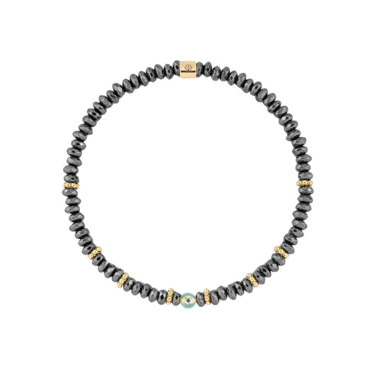 Earth Guardian - Hematite Evil Eye Bracelet