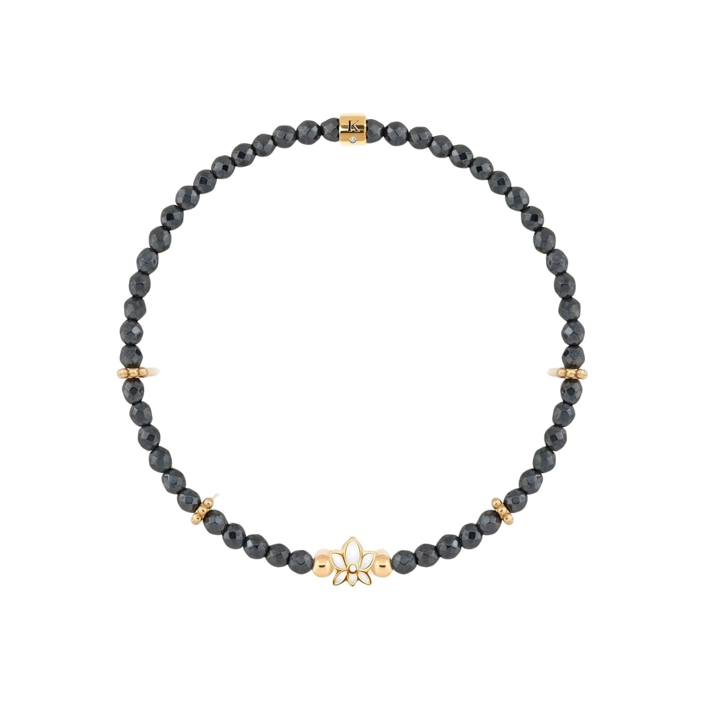 Graceful Resilience - Hematite Lotus Bracelet