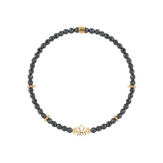 Graceful Resilience - Hematite Lotus Bracelet