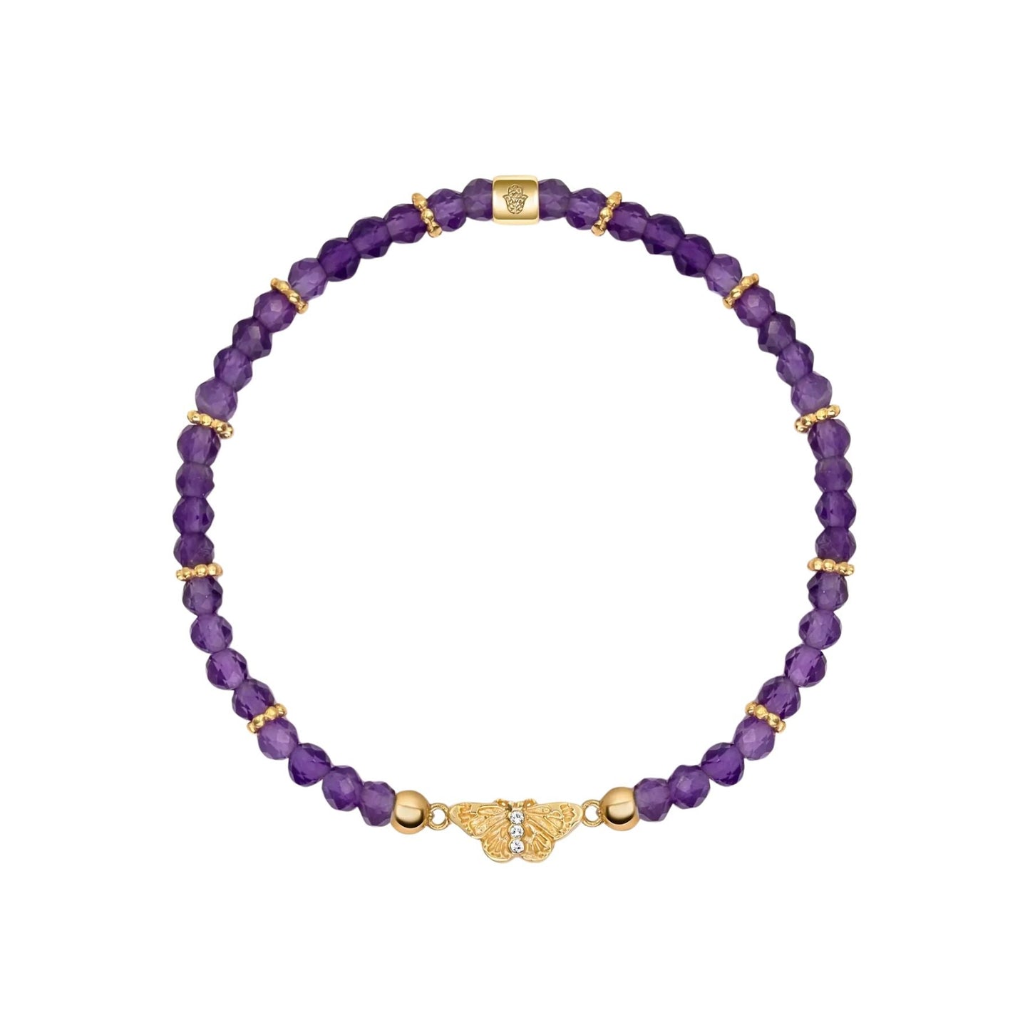 Spiritual Transformation - Amethyst Butterfly Charm Bracelet