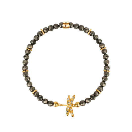 Emotional Maturity - Pyrite Dragonfly Charm Bracelet