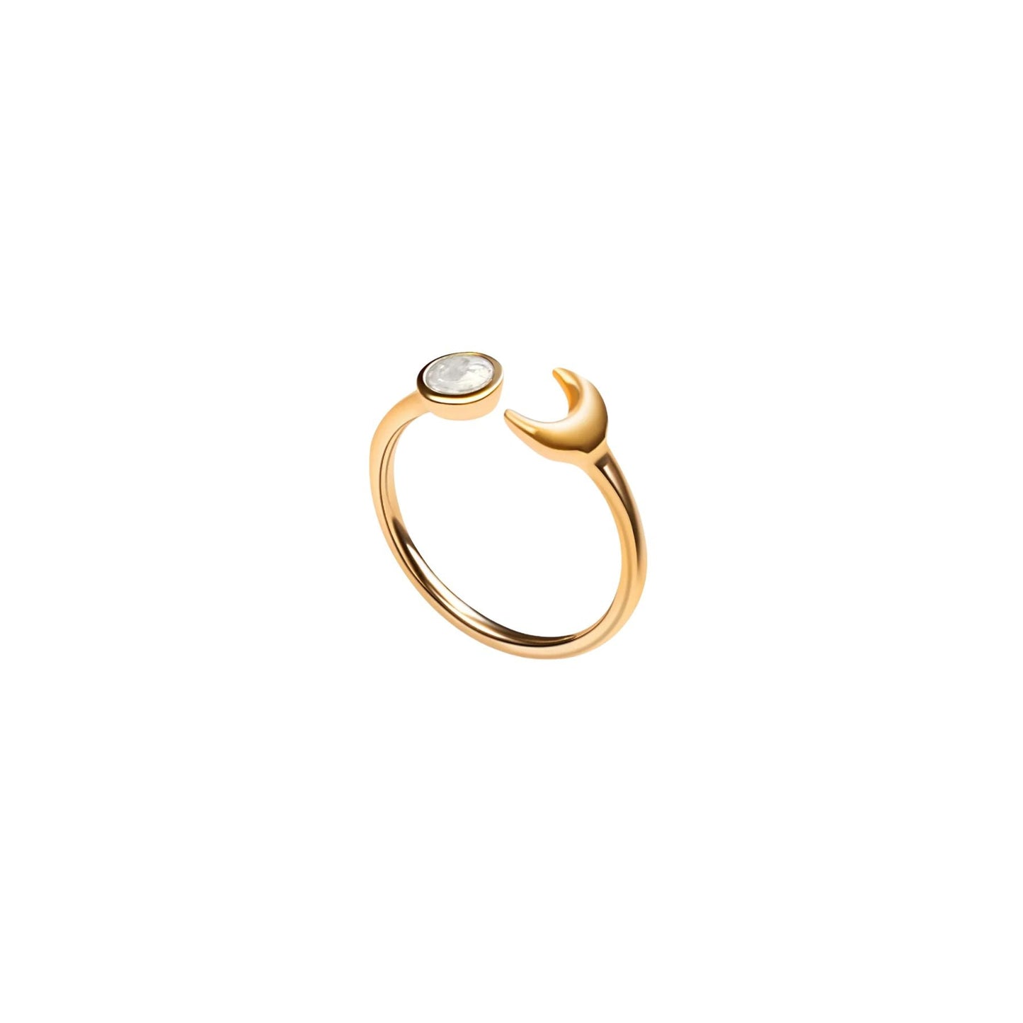 Shift in Consciousness - Moonstone Gold Moon Ring