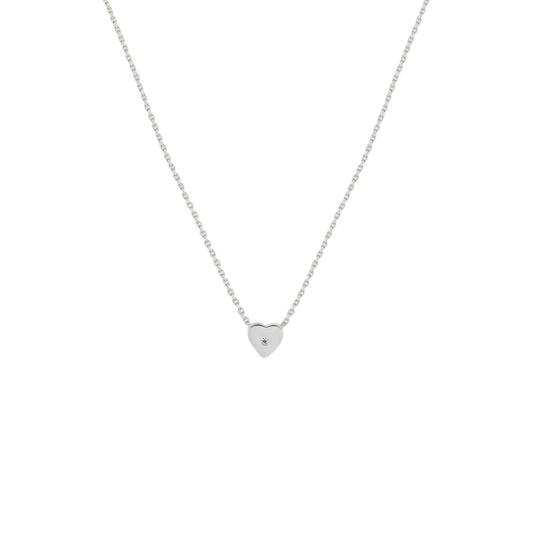 Dreamy Spirit Diamond Heart Silver Necklace