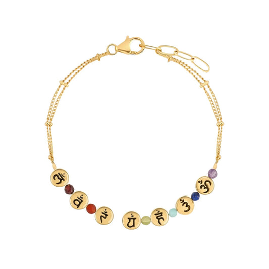Aligned in Truth - Gold Double Chain Chakra Bracelet