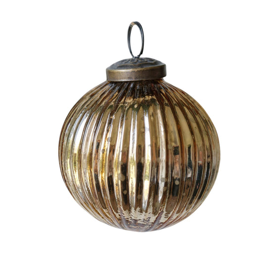 Handcrafted Antique Gold Mercury Glass Ornaments