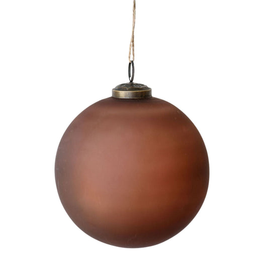 Handcrafted Cinnamon Frosted Glass Ornaments