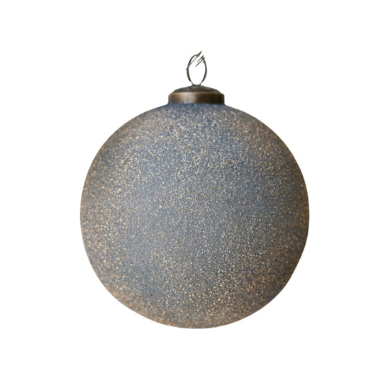 Handcrafted Slate Blue Glass Ornament