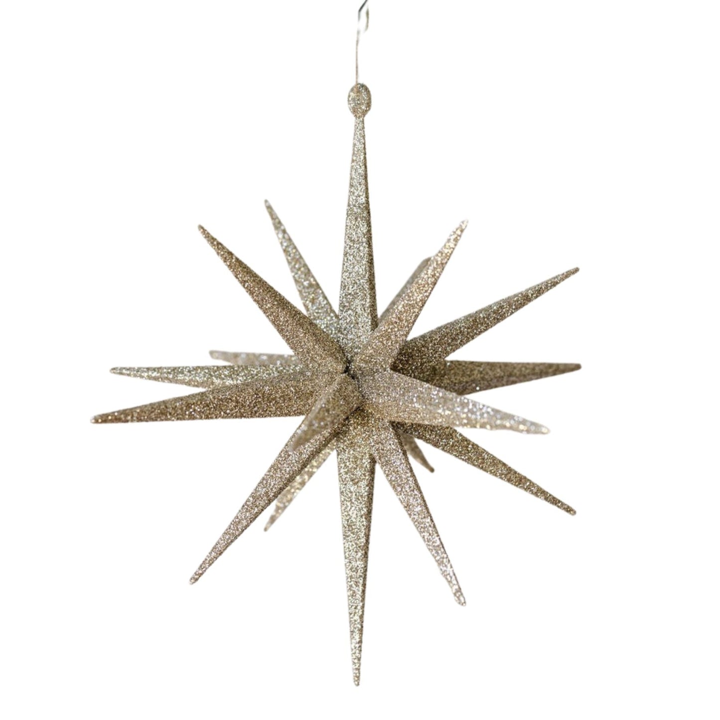 Gold Glitter Starburst Ornaments