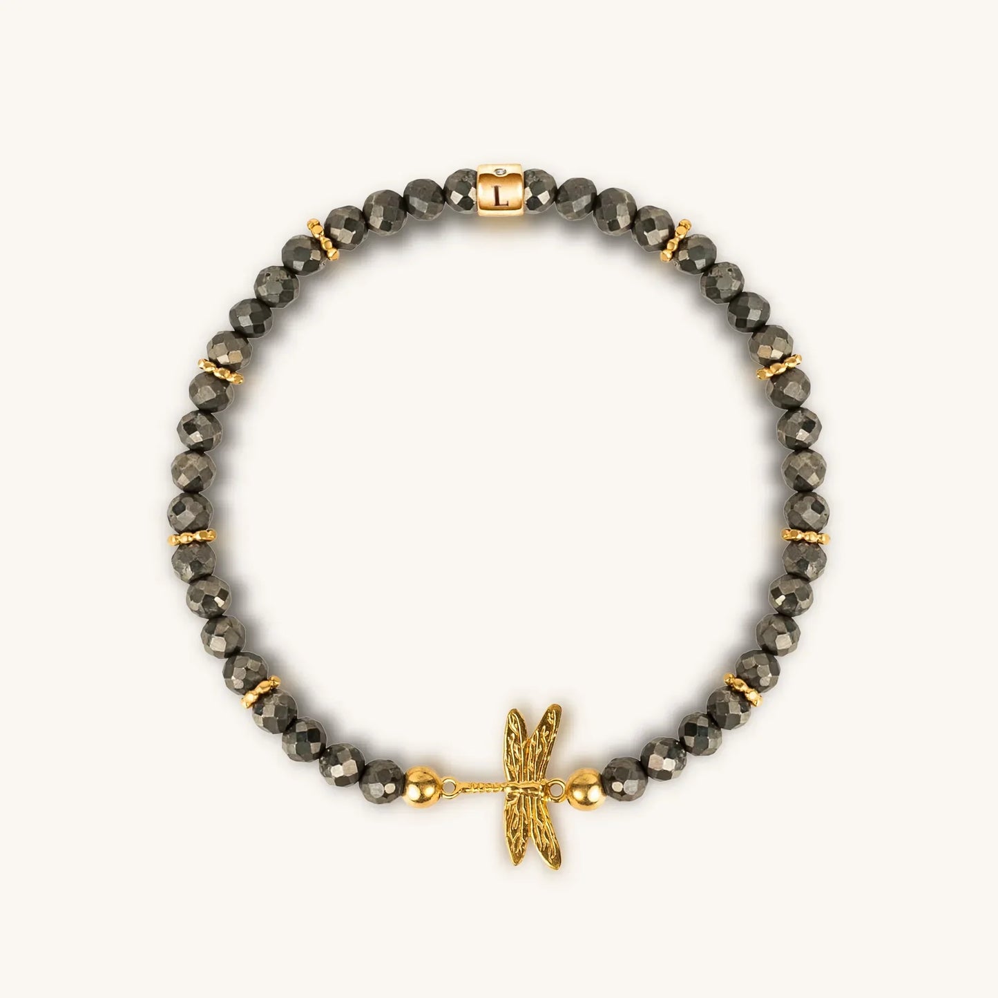 Emotional Maturity - Pyrite Dragonfly Charm Bracelet