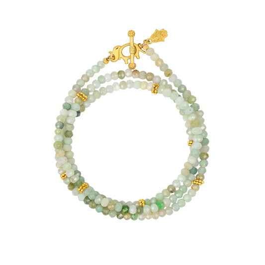 Manifest Abundance Jade Elephant Wrap Bracelet