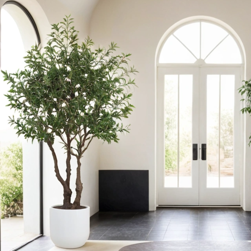 7.5' Artificial Potted Olive Tree