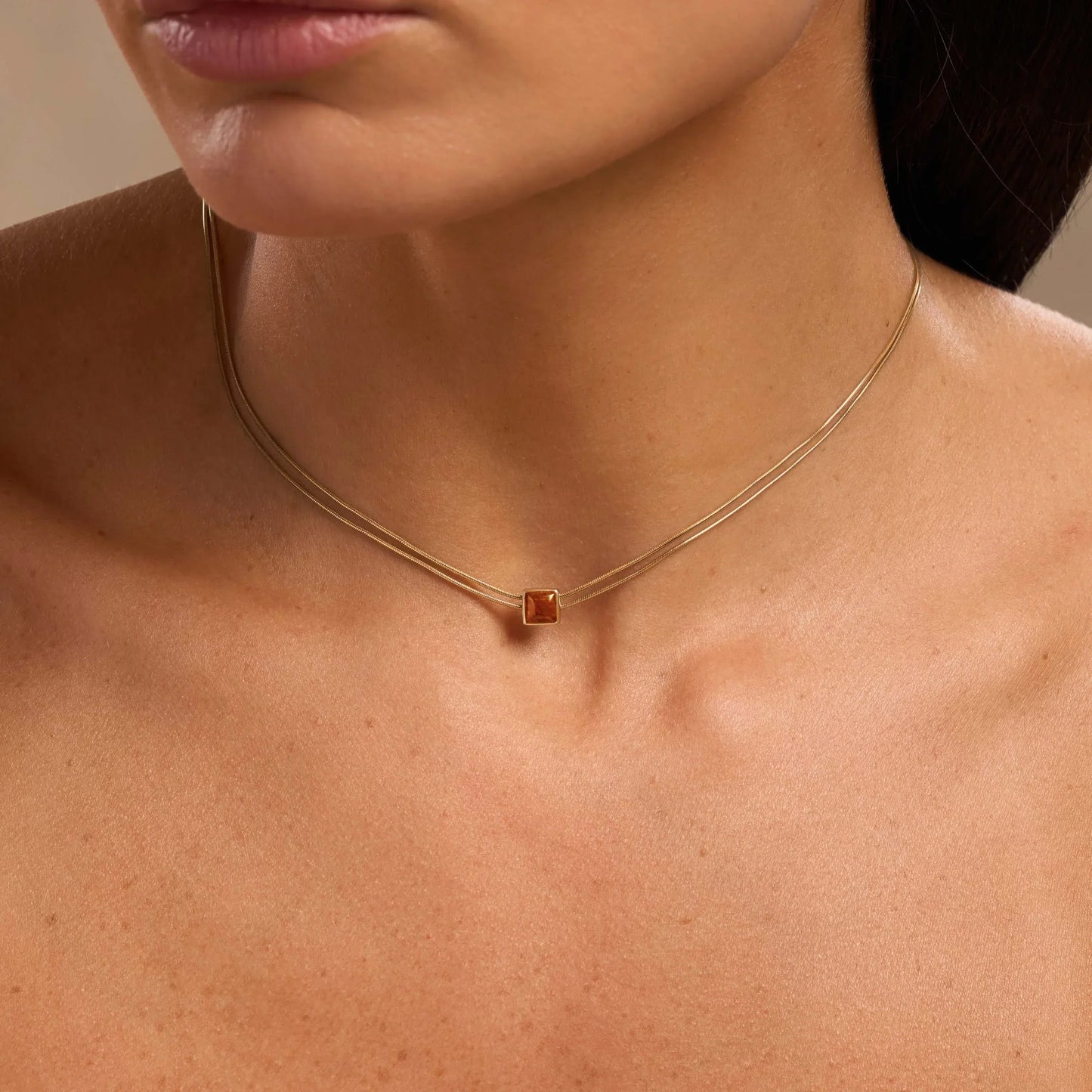 Renew & Energize - Garnet Evil Eye January Birthstone Necklace