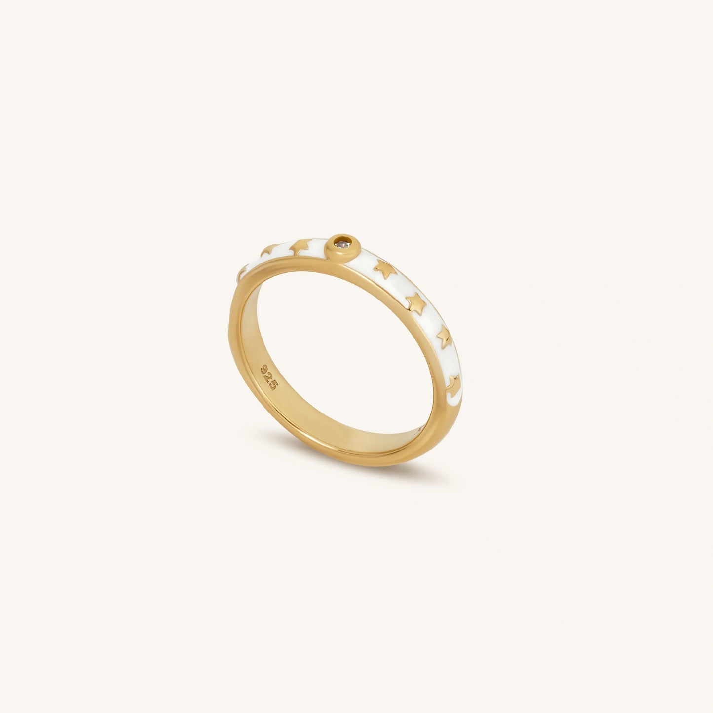 Luminous Aura Gold Stars Ring