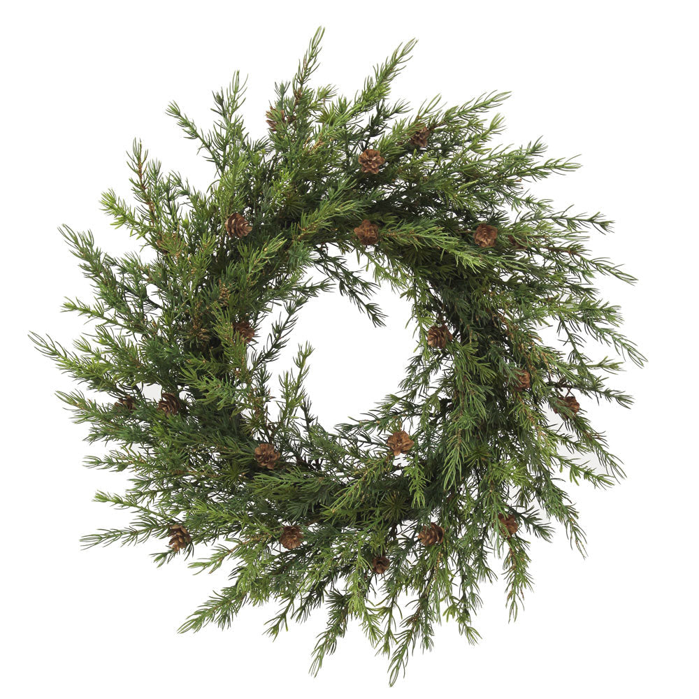 Elegant Artificial Pine Wreath with Realistic Pinecones
